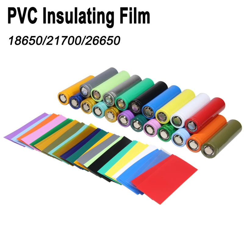200pcs Pre-Cut PVC Heat Shrink Tube for 18650 21700 26650 Batteries Insulated Waterproof Wrap Sleeve Film Protective Cover Case