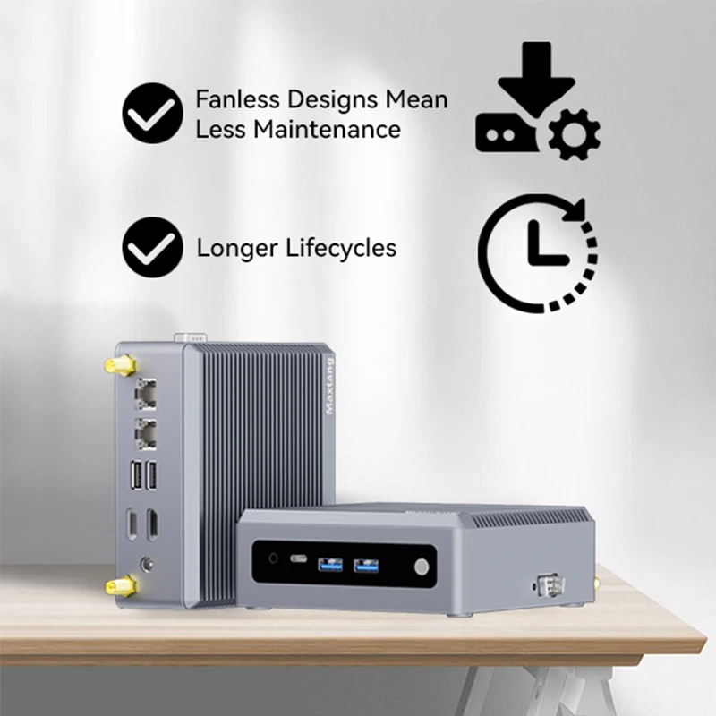 Aluminum Fanless Mini PC With Intel N100 Processor 16GB RAM 512GB SSD Windows 11 Computer PC for Office & Home Use