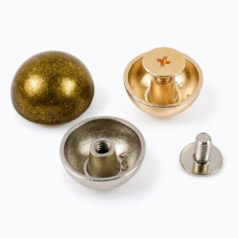 20Pcs Deepeel 8-20mm Metal Round Button Rivets for Handbag Clothing Decoration Screw Back Studs Fastener Leather Craft Parts Set