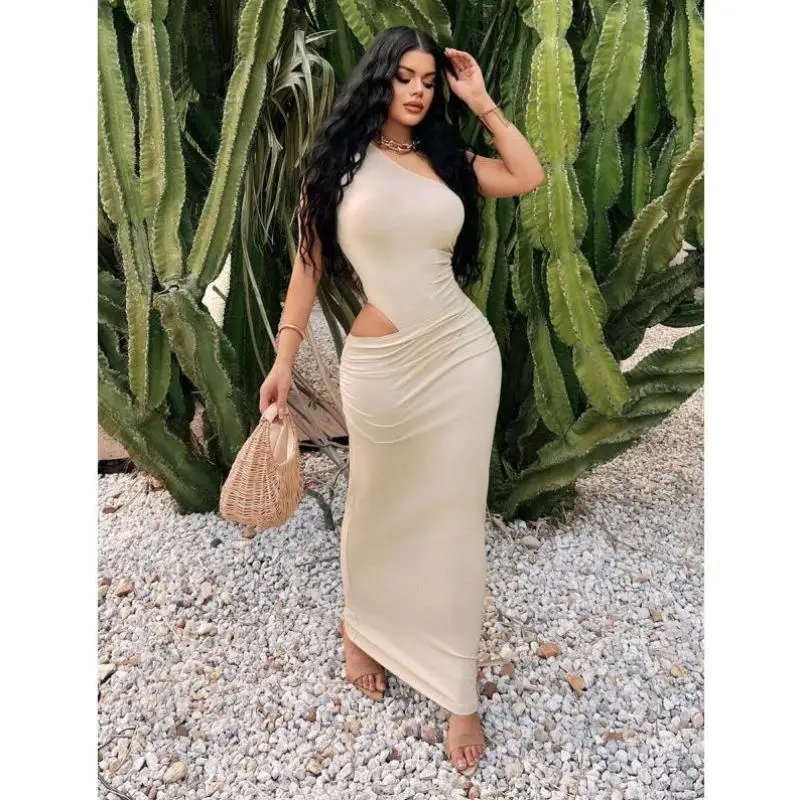 

Ele Hollow out Pure Color Ladies Apricot New Model H 63028 Casual Sport Suit Seven Sve Long Autumn Season