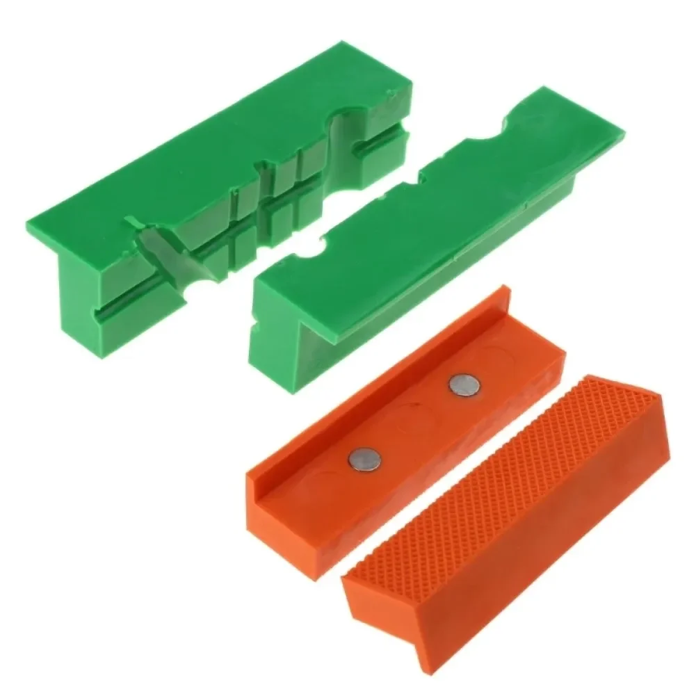 2pcs 4/5/6 Inch Magnetic Soft Pad  Jaw Rubber Bench Vice Jaw For Metal Vise Bench Machine Tools Mill & Drill     Press Parts