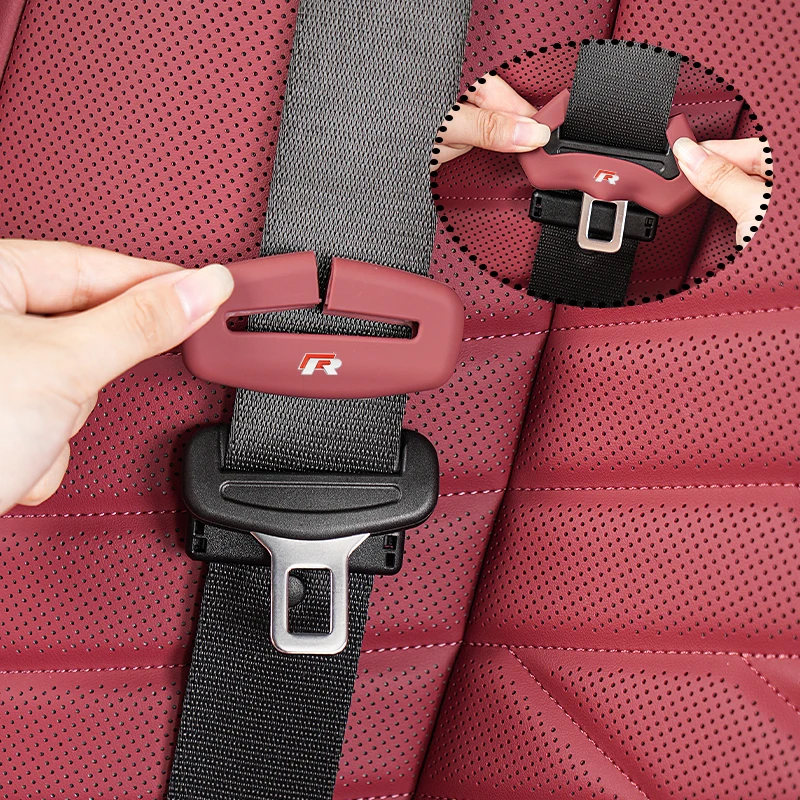 Car Seatbelt Buckle Cover Silicone Anti-scratch Protector Safety Belt Buckle Guard For VW R Tiguan Jetta Polo Golf Passat T-ROC