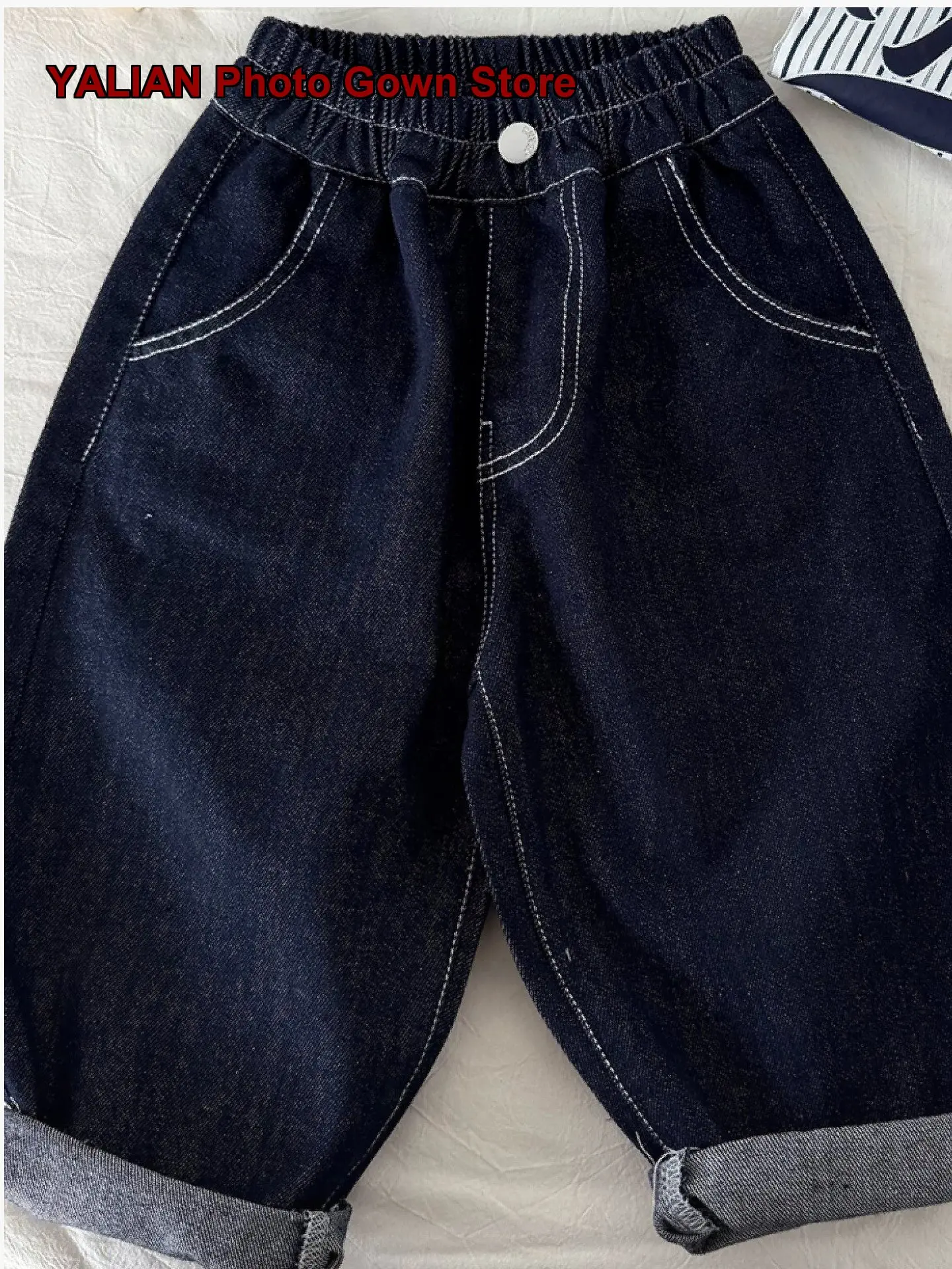 Kids Denim Wide Leg Pants Kids Spring Autumn Loose Fit Cool Casual Solid Color Little Kids