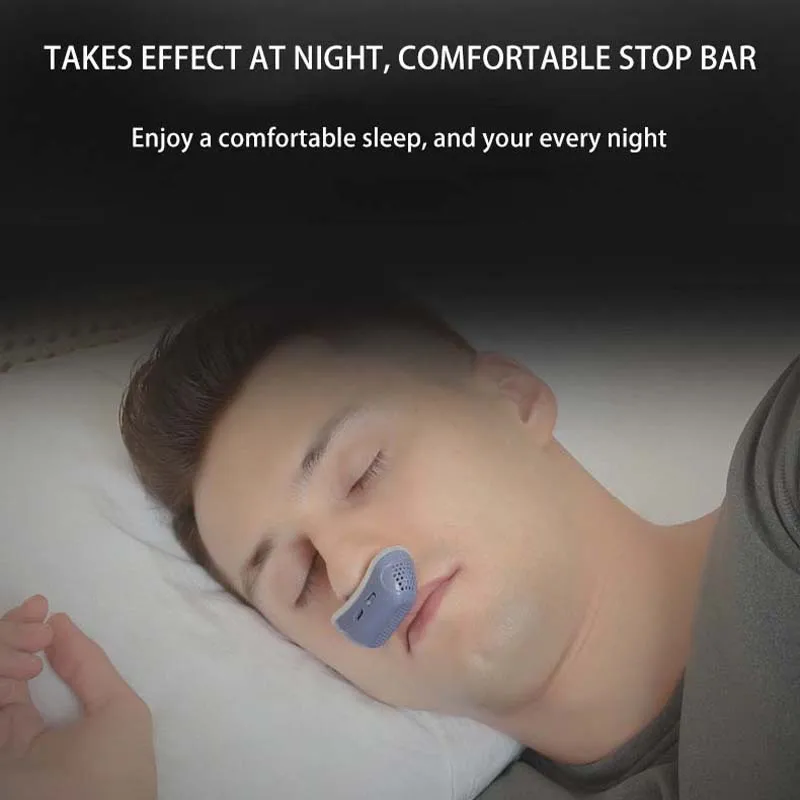 Electric Anti Snorer For Men Sleep Aid Anti Snoring Stopper Nose Clip Silicone Nasal Plug Apnea Aid Device Anxiety Relieve Sleep