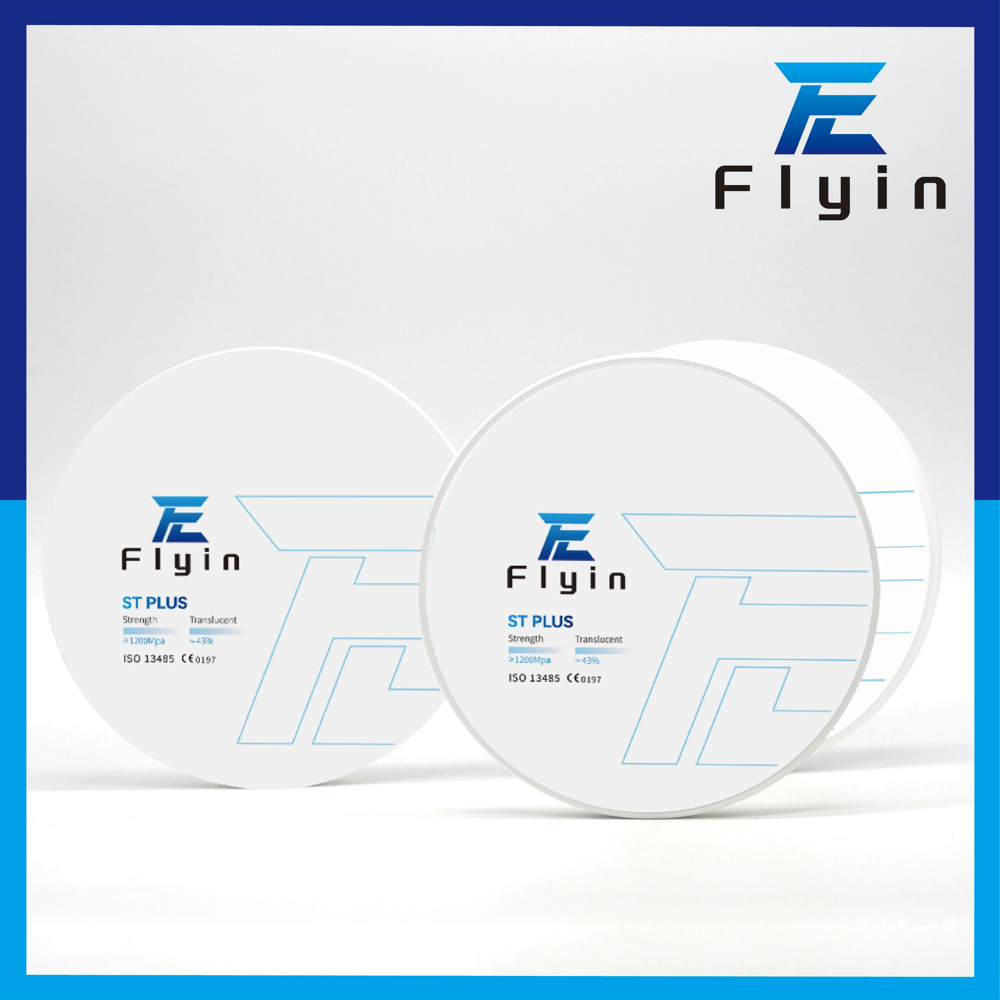 FLYIN-ST PLUS de Zirconia Dental, bloque de circonita supertranslúcida, Cad/Cam, color blanco