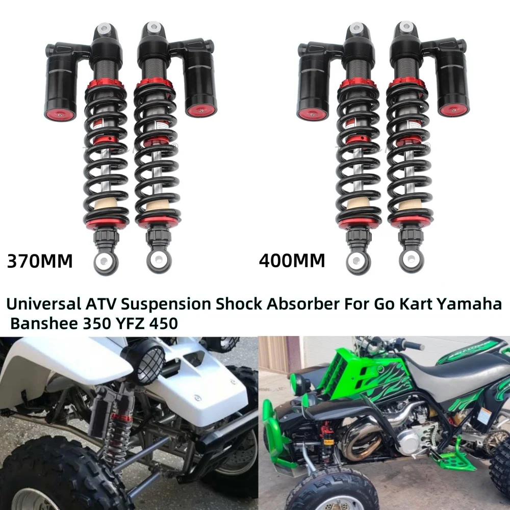 Amortiguador de suspensión de 370MM y 400MM para Go Kart Yamaha Banshee 350 YFZ 450 Honda TRX Dirt Bike UTV ATV Accesorios