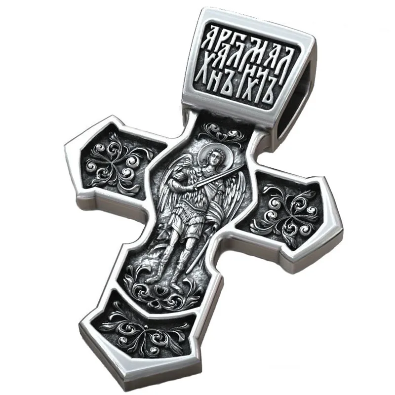 8.1g Jesus Christ Orthodox Silver Christian Cross Christianity Pendant Customized 925 SOLID STERLING Silver Pendant