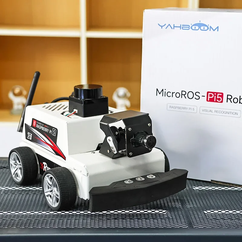 MicroROS-Pi5 Educational ROS2 Car With ESP32 Co-processor Expansion Board MS200 TOF Lidar Design For Raspberry Pi 5