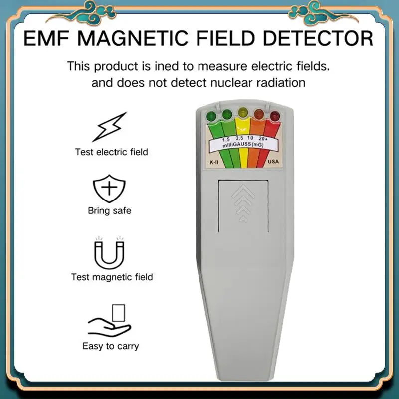 Probador de radiación de campo electromagnético Digital ABJG-K2, accesorio de mano, 5 LED Gauss EMF para caza de fantasmas, seguridad Personal