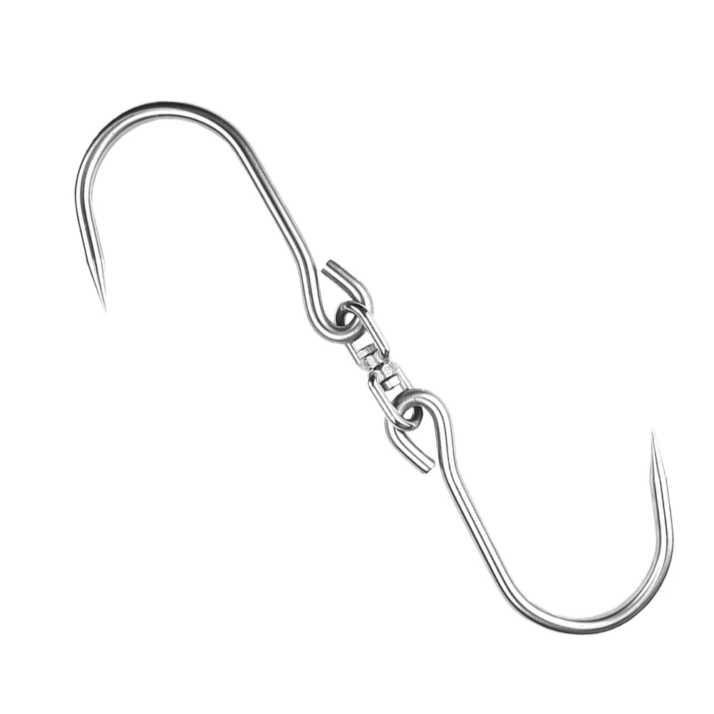 

Stainless Steel Hook Kitchen Bacon Meat Rail Hooks Ham Swivel Swiveling Steels Rotatable