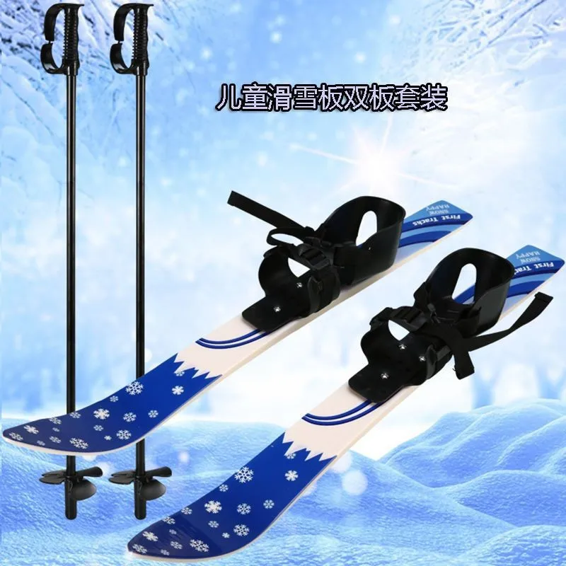 Children's Double Board Suit Park Practical Outdoor Available Primary Snowboard with Skiing Crutch Sled Snow Set Gift