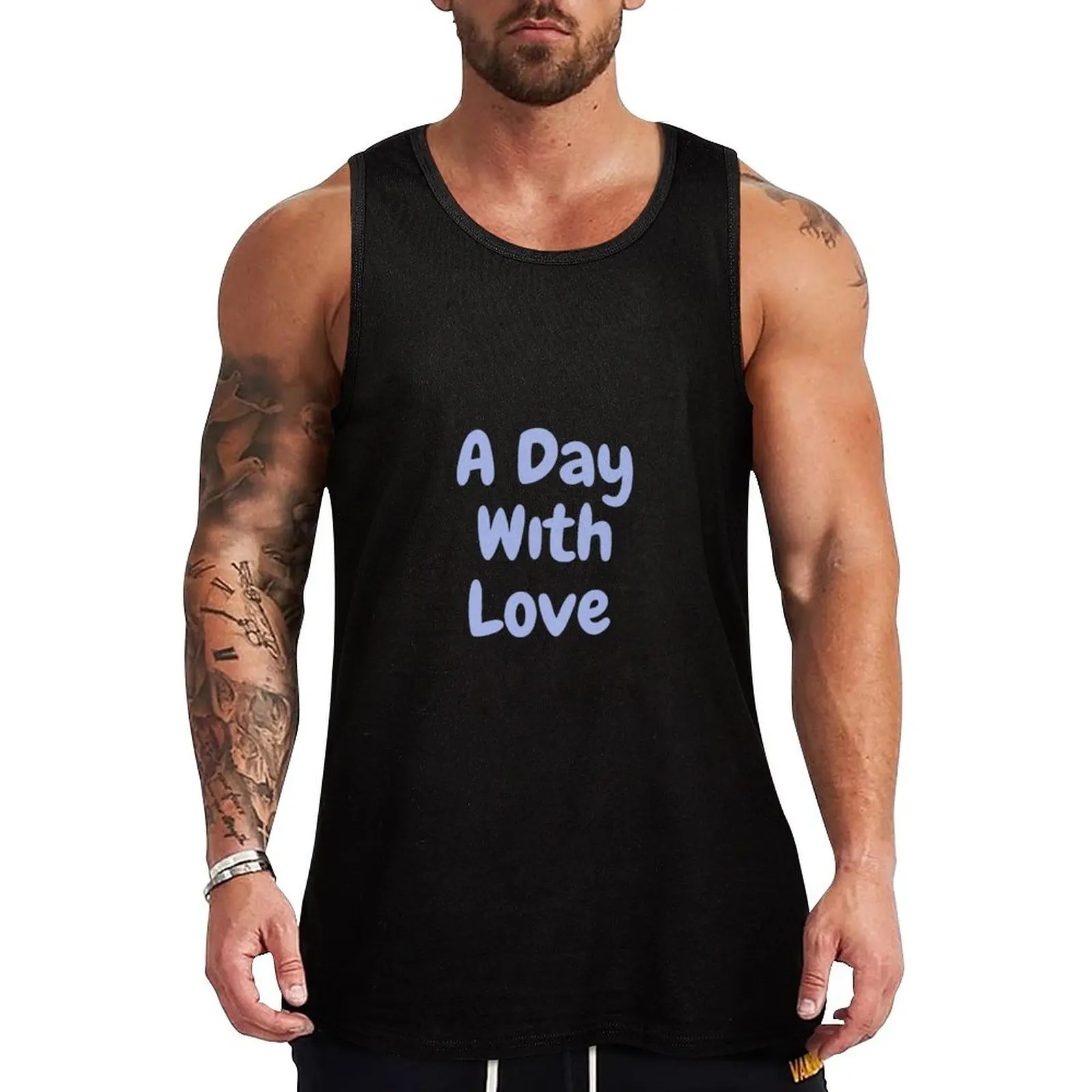 

A day with love Tank Top Men's summer vest mens clothing T-shirt male