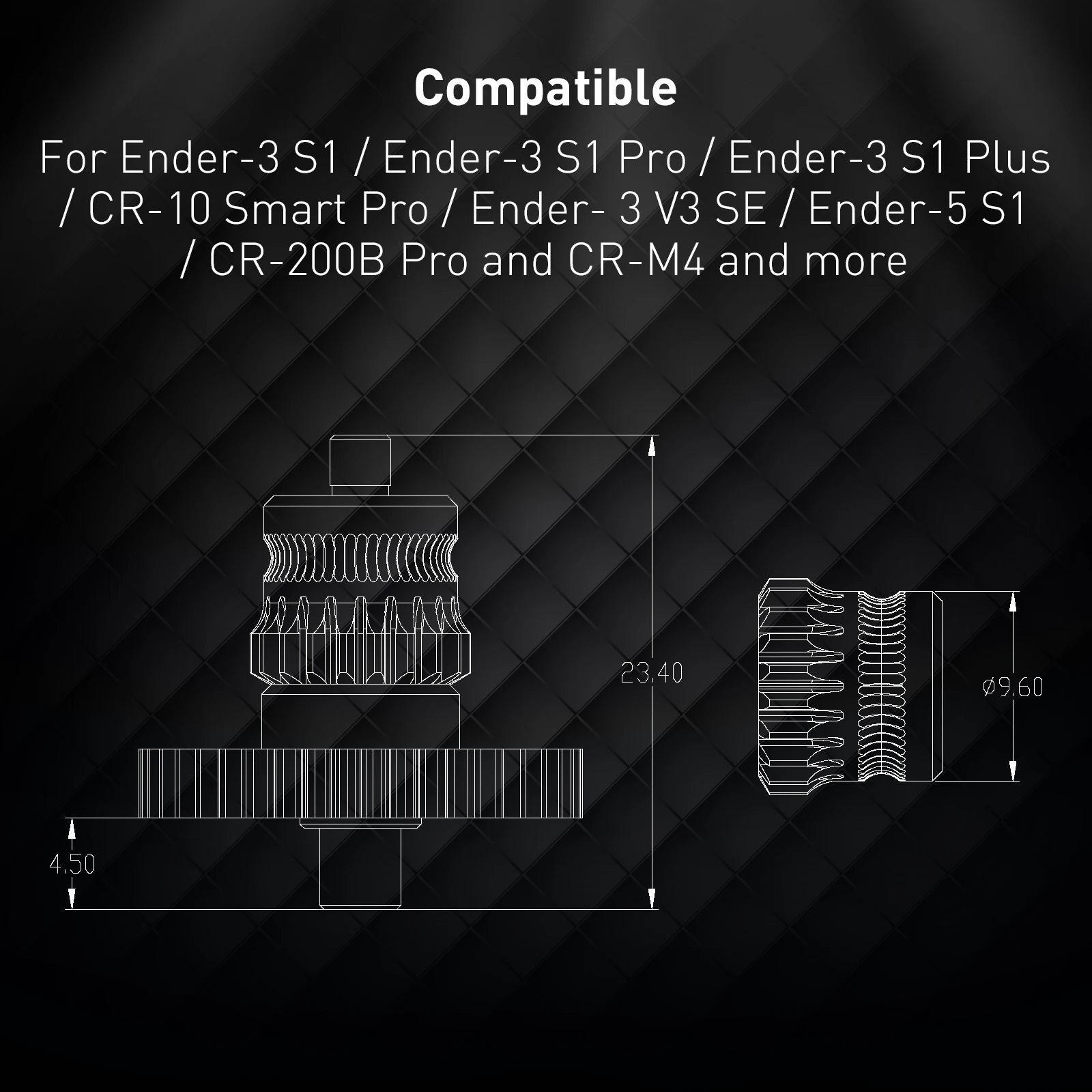 Обновленная шестерня экструдера для Creality Ender3 S1 V3 SE Ender-5 CR-10 Smart Pro, закаленная сталь, DLC-покрытие, аксессуары для 3D-принтеров