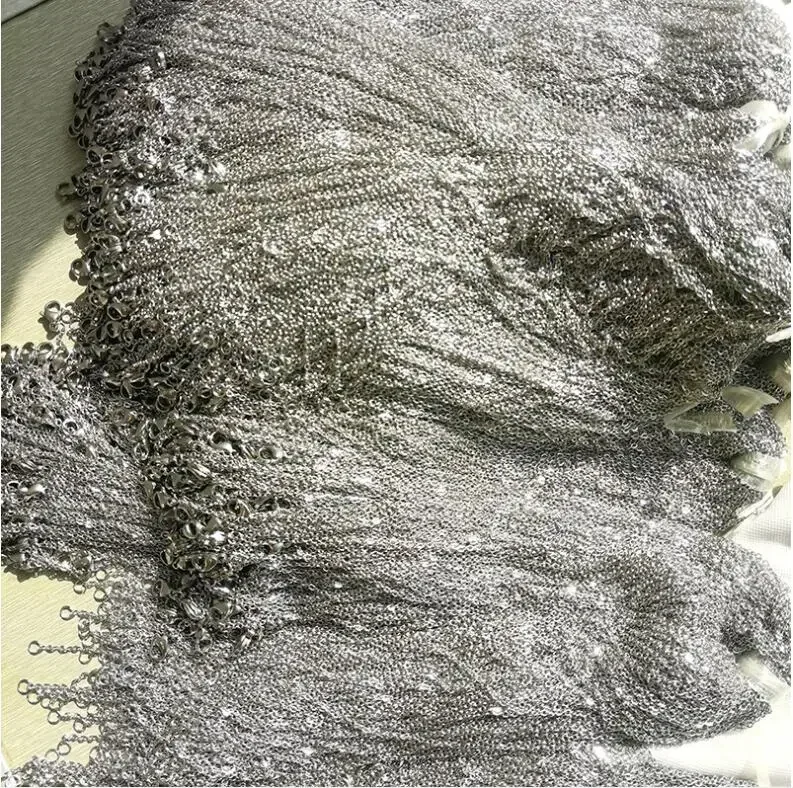 50/100pieces / batch 304/316L stainless steel necklace 1.2/1.4//1.6/ 2mm thick chain link 45cm/50cm for jewelry necklace