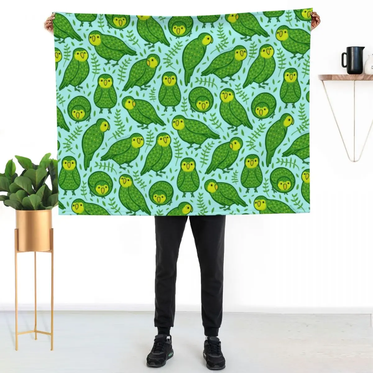 

Kakapo Throw Blanket Stylish Decor Blanket Gift for Friends Roommate