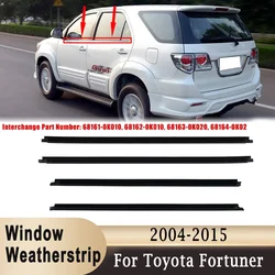 4Pcs 창 외부 Weatherstrip 도요타 Fortuner 2004-2015 사이드 도어 몰딩 트림 씰 68161-0K010 68164-0K020 68162-0K010