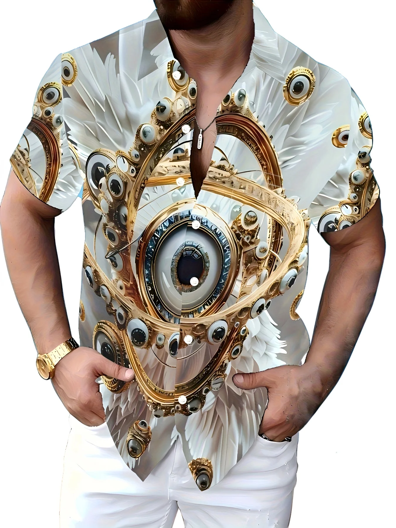 Hawaii Men's Casual Fashion Short Sleeve Shirt New Pattern Novel