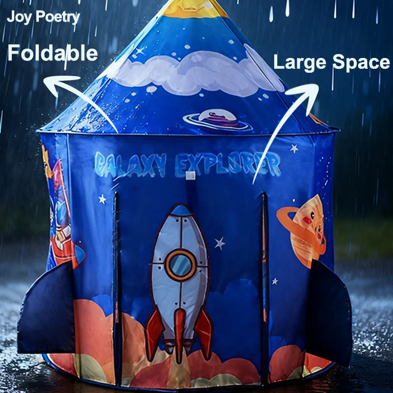 125CM Rakete Kinder Kinder Zelt Tragbare Faltbare Baby Spielen Haus Große Raum Jungen Mädchen Schloss Indoor Outdoor Spielzeug Geschenk