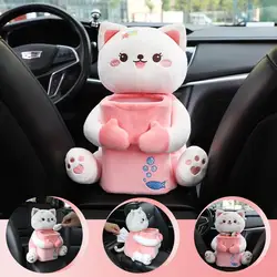 Cartoon Cute Car Tissue Box Creative Car Armrest Box Garbage Can 2 In 1 Tissue Bag Multi-functional Storage Bag For Home Office