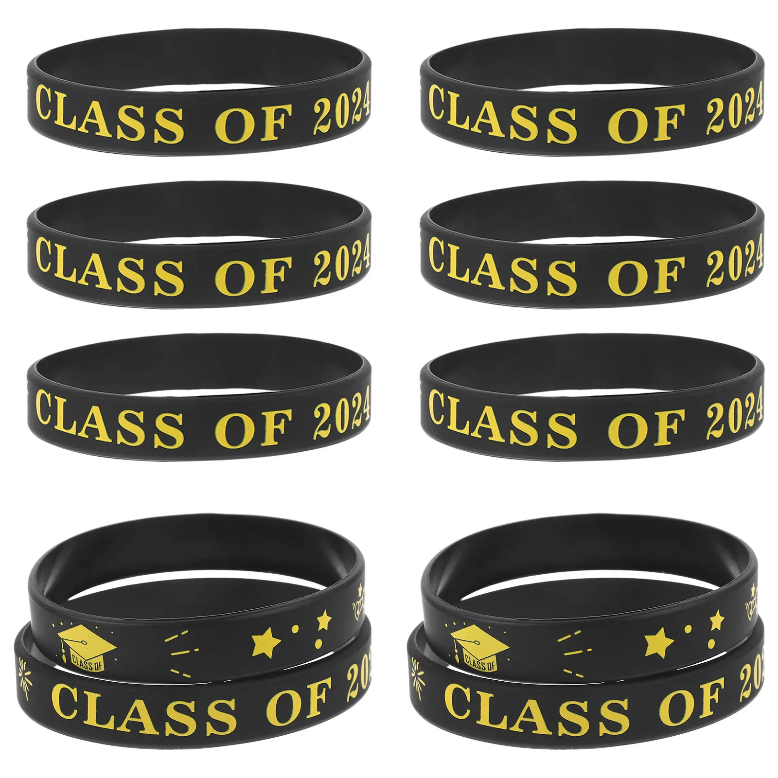 

10 Pcs Graduation Bracelet Wrist Bands Accessories Silica Gel College Bracelets