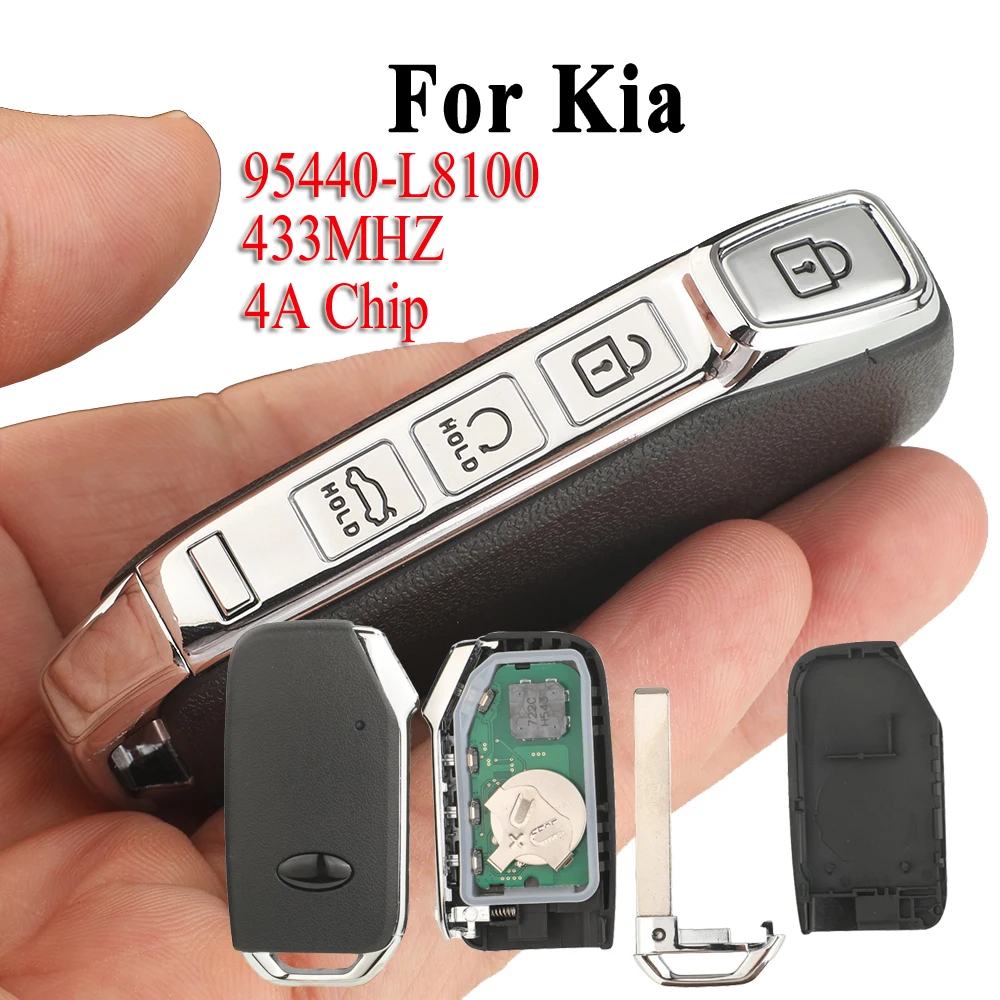 

jingyuqin Remote control Smart card Car Key or Kia K8 2022 4 Buttons Frequency:433MHz FCCID:95440-L8100 4aChip Durable No logo