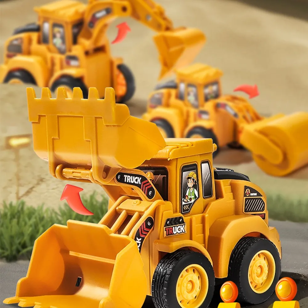 New Excavator Engineering Vehicle Model Portable Bulldozer Construction Vehicle Toy Road Roller Press Sliding Car Kids