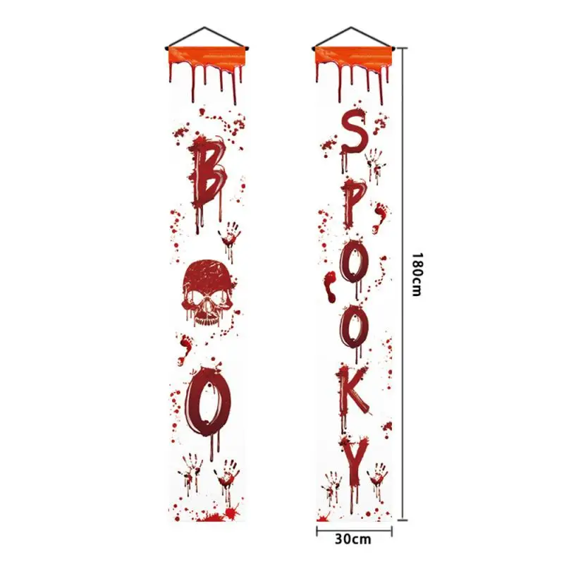 Door Union Terror Not Easy To Break Suit Quality Reusable Skull Couplet Ghost Festival Couplet Atmosphere Durable Couplet Funny.