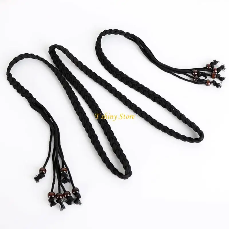 

N58F Многофункциональный крючком Веревочный пояс Хлопок Гибкая калибровочная веревка для талии для женщин