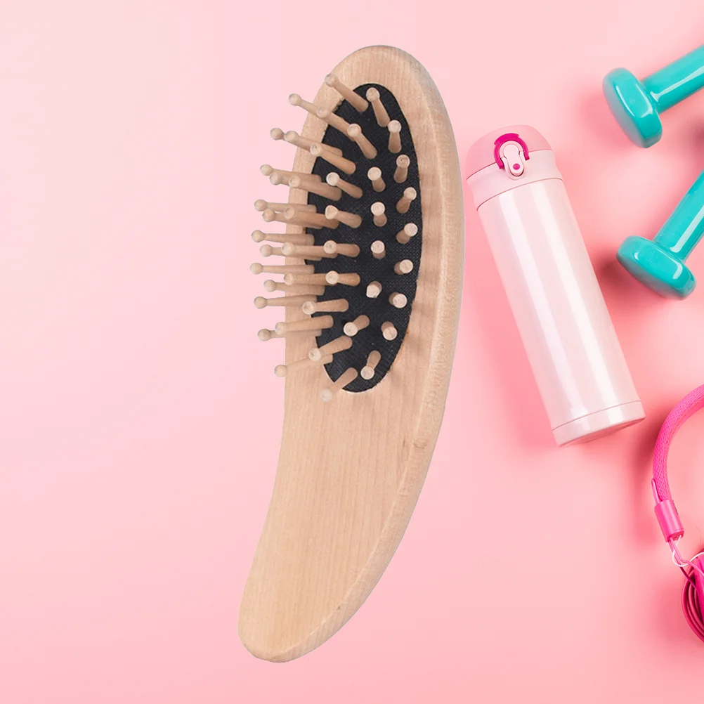 Wooden Hair Brush Magatama-shaped Brush Detangling Scaple Massage Comb for Home Hotel cushion comb cushion hair brush