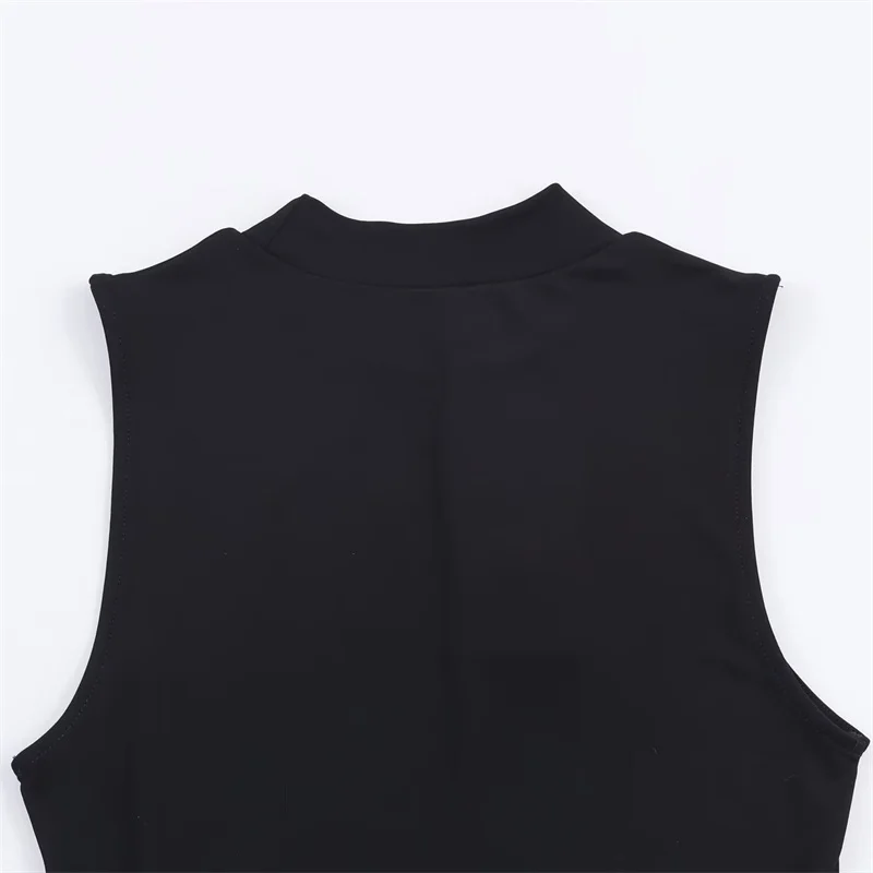 レディースワンピース 2025年秋新作 ブラック ノースリーブワンピース カットアウトデザイン ジュエリーチェーン装飾 ロングワンピース おしゃれ