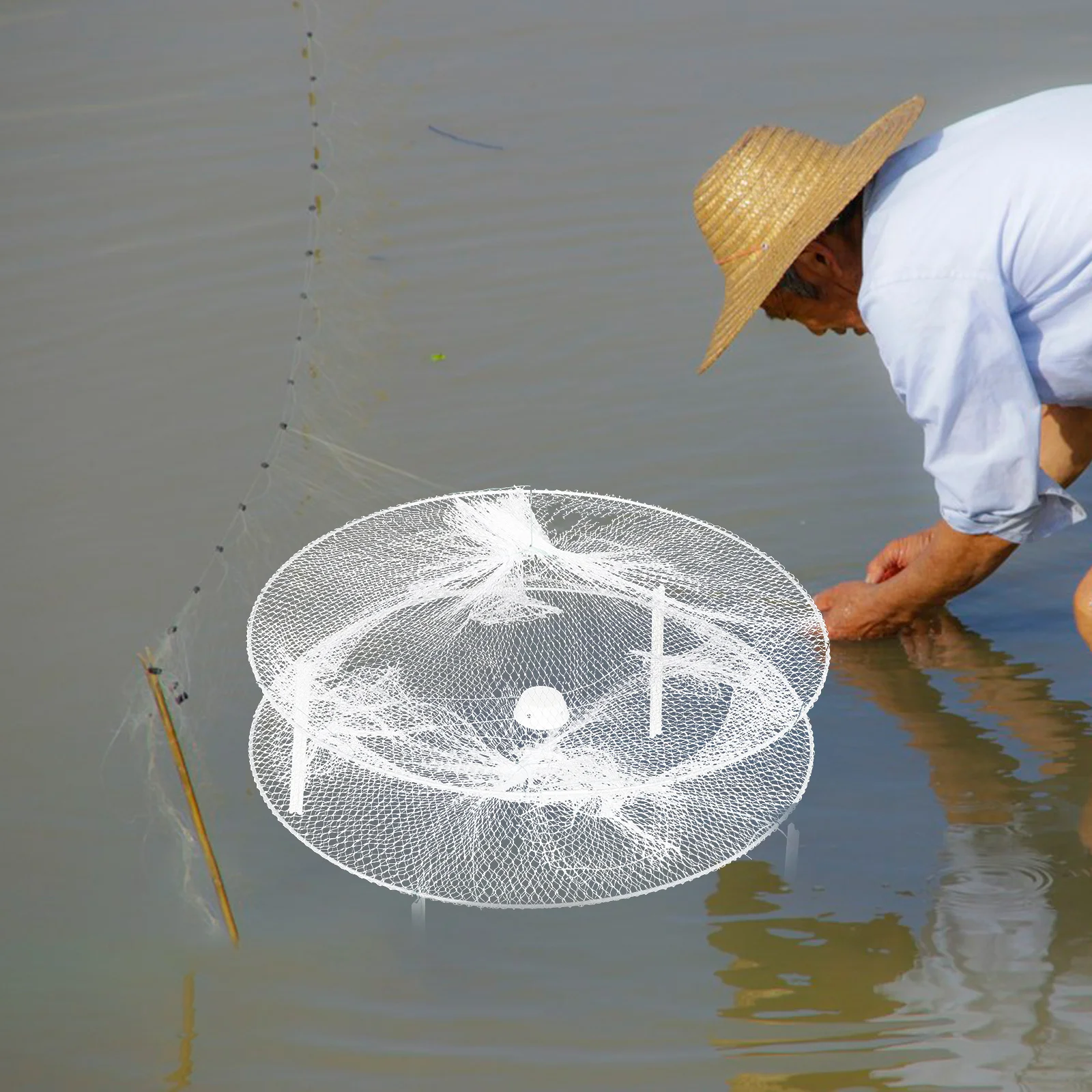 

Shrimp Cage Fishing Cast Nets Catching Crayfish Accessories Crabbing Equipment White Kit