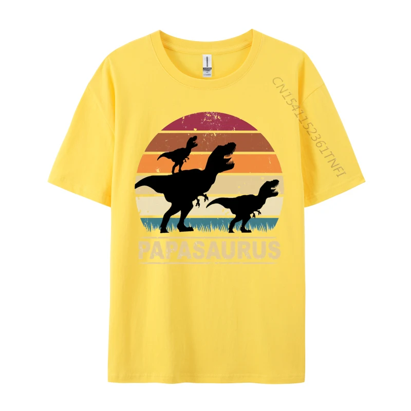 Papa Saurus Dino Twins Papasurus T-shirt Fitted Cosie T Shirt Combed  Cotton Man Tees Cosie T-Shirt Wholesale - Image 3