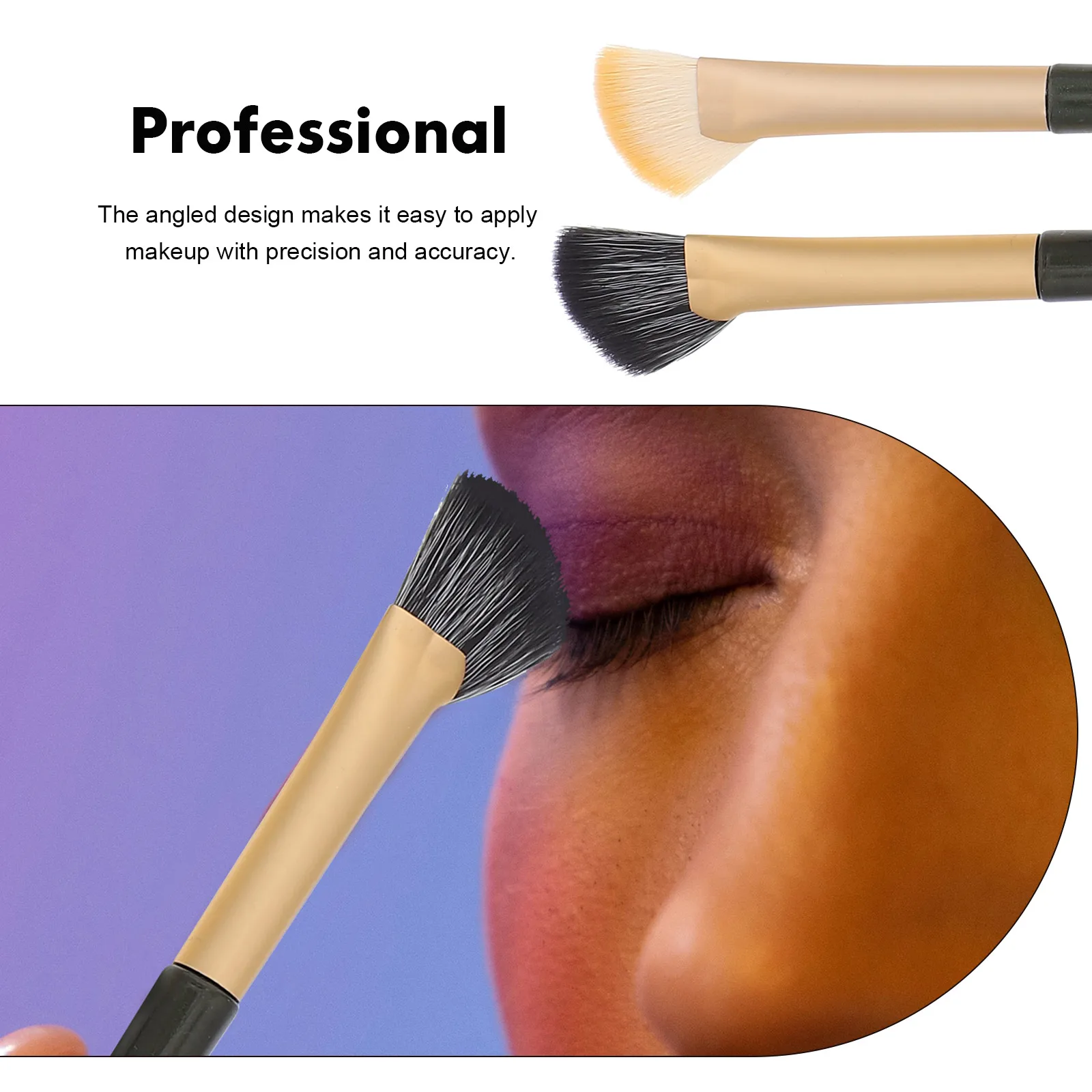 6 pçs nariz sombra escova angular maquiagem corretivo delineador sombra conjunto de ferramentas de precisão preto branco sobrancelha escovas