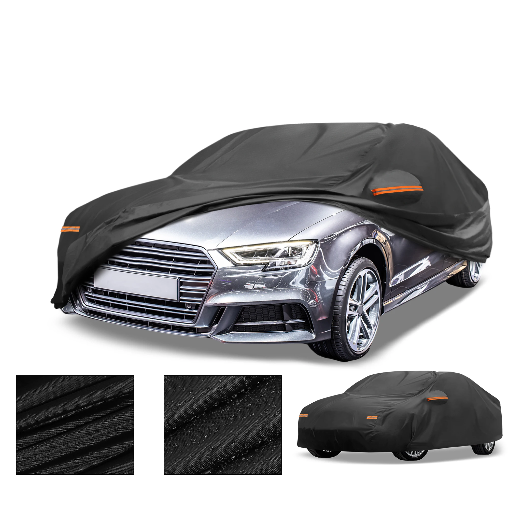 

Всепогодный водонепроницаемый автомобильный чехол Motoforti — устойчивый к УФ-излучению наружный полный внешний защитный чехол для Audi A3 Sedan 2013-2025 210D-PU