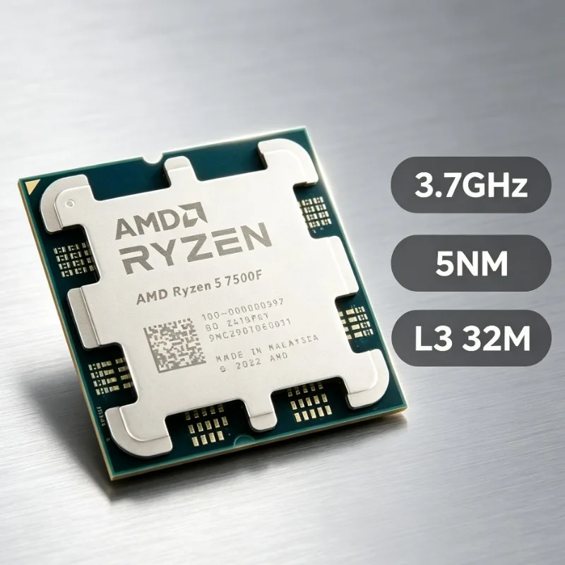 AMD R5 7500F Processor 3.7GHz 6‑Core 12‑Thread 5NM 32M L3 Cache 100‑000000597 LGA AM5 CPU Without Cooler