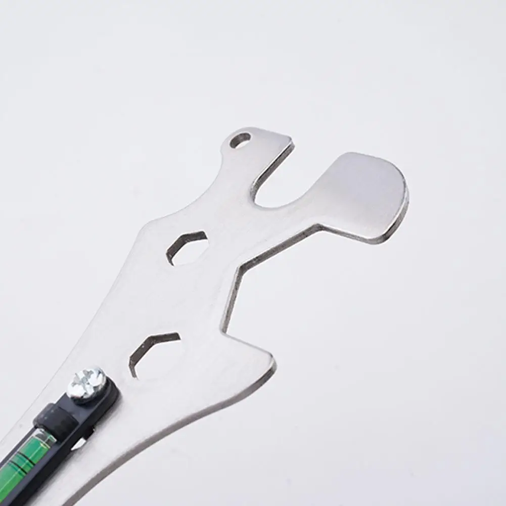 Chiave per doccia Strumento di livello Acciaio multifunzionale con chiave angolare per bagno a livella a bolla per installazione rubinetto doccia V6Q7