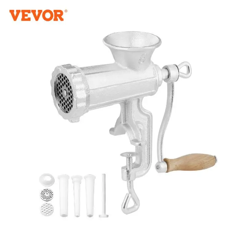 

VEVOR Manual Meat Grinder Heavy Duty Cast Iron Hand Meat Grinder Steel Table Clamp Meat Mincer Sausage Maker 1 Cutting Blade