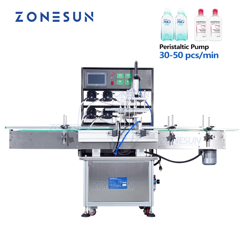 ZONESUN Peristaltic Pump Filling Machine Aerosol Soda Beverage Wine Drink Perfume Bottle Water Automatic Packing Making Machines