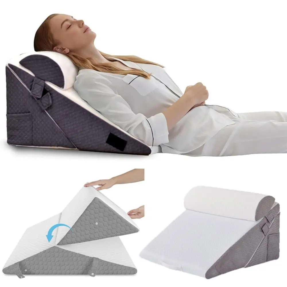 Comfortable Multifunctional Wedge Pillows Sponge Triangle Sleeping Adjustable Headboard Incline Cushion