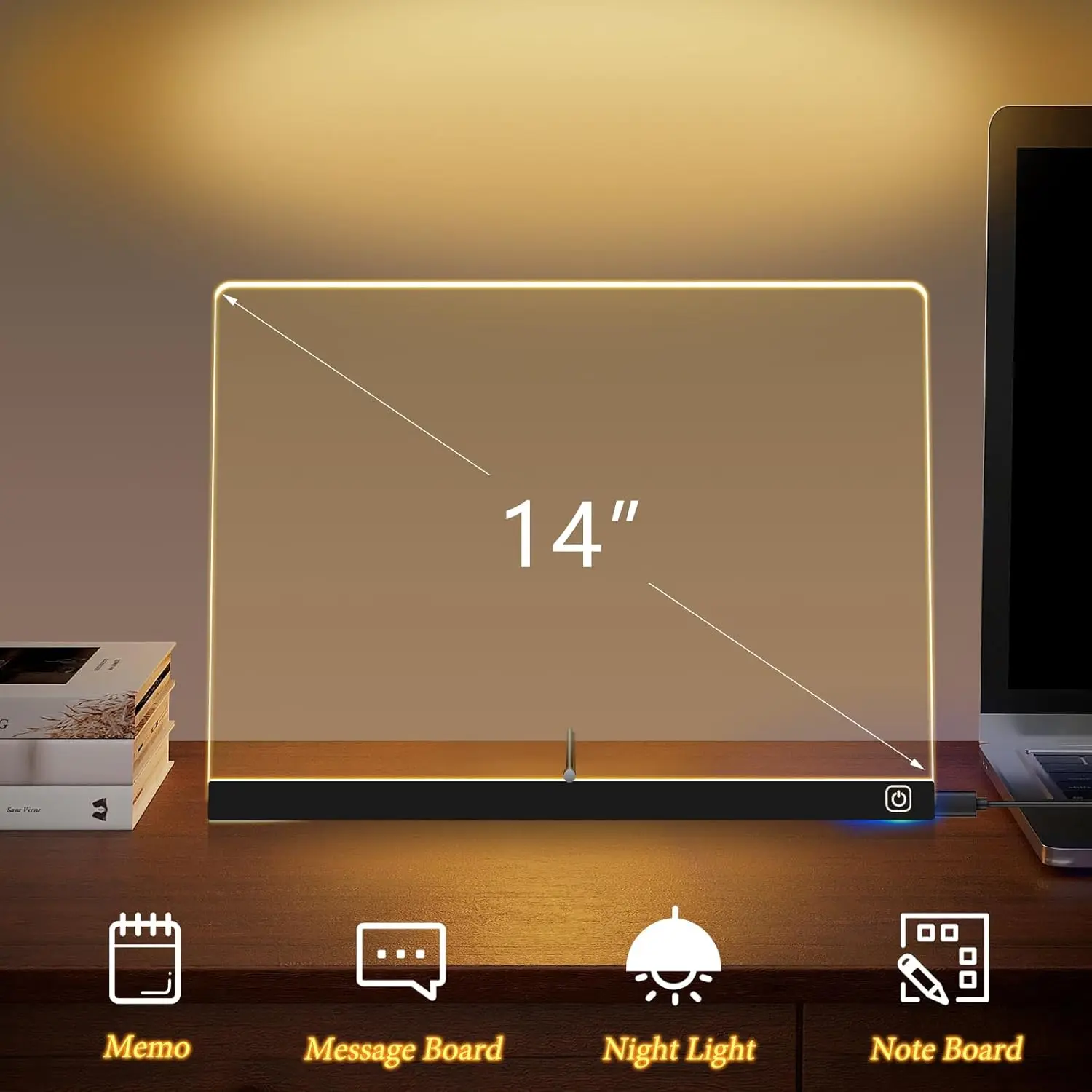 14“ LED Drawing Board for Kids, 7 Colors Dry Erase Board with Stand, 2 Light Modes, 7 Markers, Birthday and Festival Ideal Gift