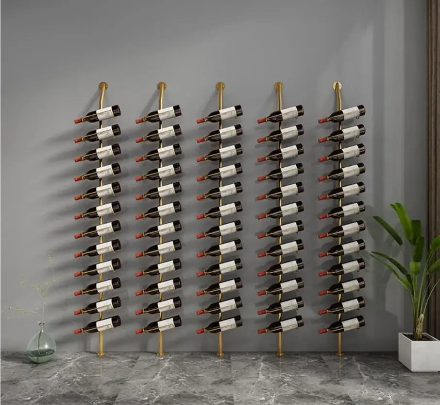 Art Ground Red Wine Rack with Inclined  Rack on the Wall Creative  Cabinet with  Display Rack on the Wall