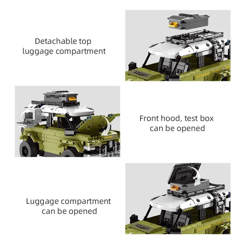 956pcs RC Terreinwagen Technische Bouwstenen Afstandsbediening Zelf Asseble Bricks Jeep DIY Plastic Gebouw Auto Model gift