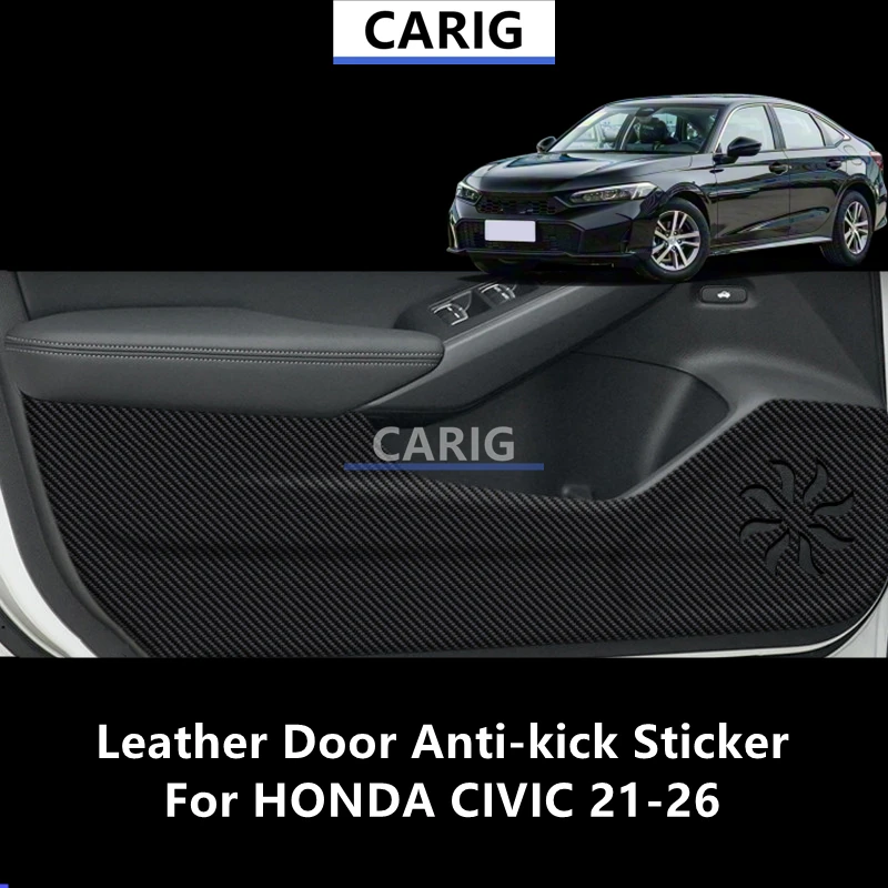 

Для HONDA CIVIC 21-26: Кожаная защитная пленка на двери от ударов, модифицированная защитная пленка для интерьера автомобиля, аксессуары для тюнинга и доработки