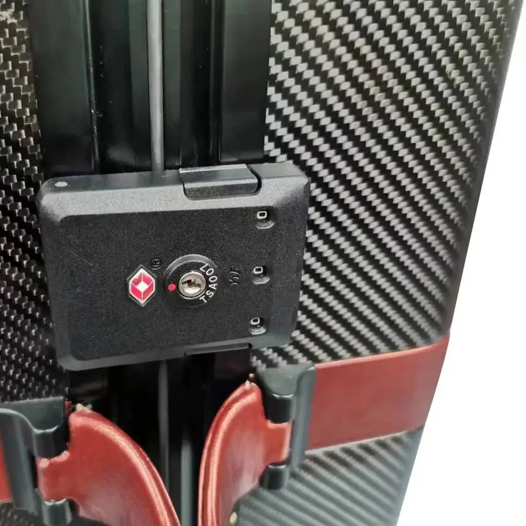 JCSPORTLINE Bagagem universal de fibra de carbono seca de 20 polegadas com carrinho preto de carbono leve Duralble