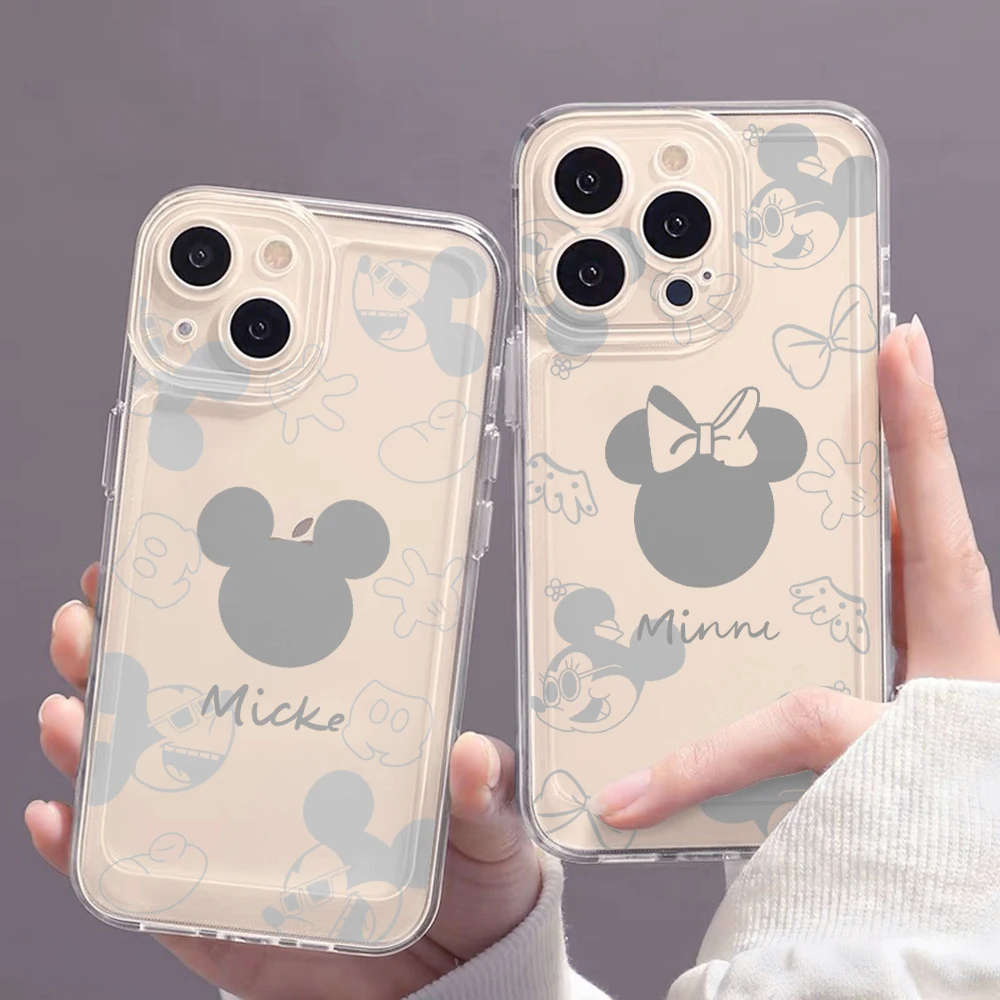 Mickey Minnie Icon Phone Case for Samsung Galaxy S24 S23 S22 S21 S20 S10 FE Ultra Plus 5G Note 20 10 Pro Clear Soft Cover
