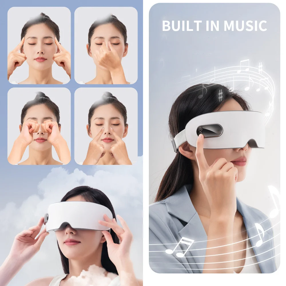 

Nebulized Steam Eye Moistening Device Warm Spa Eye Glasses Acupressure Therapy Knead Tired Dry Eyes Atomization Massage Glasses
