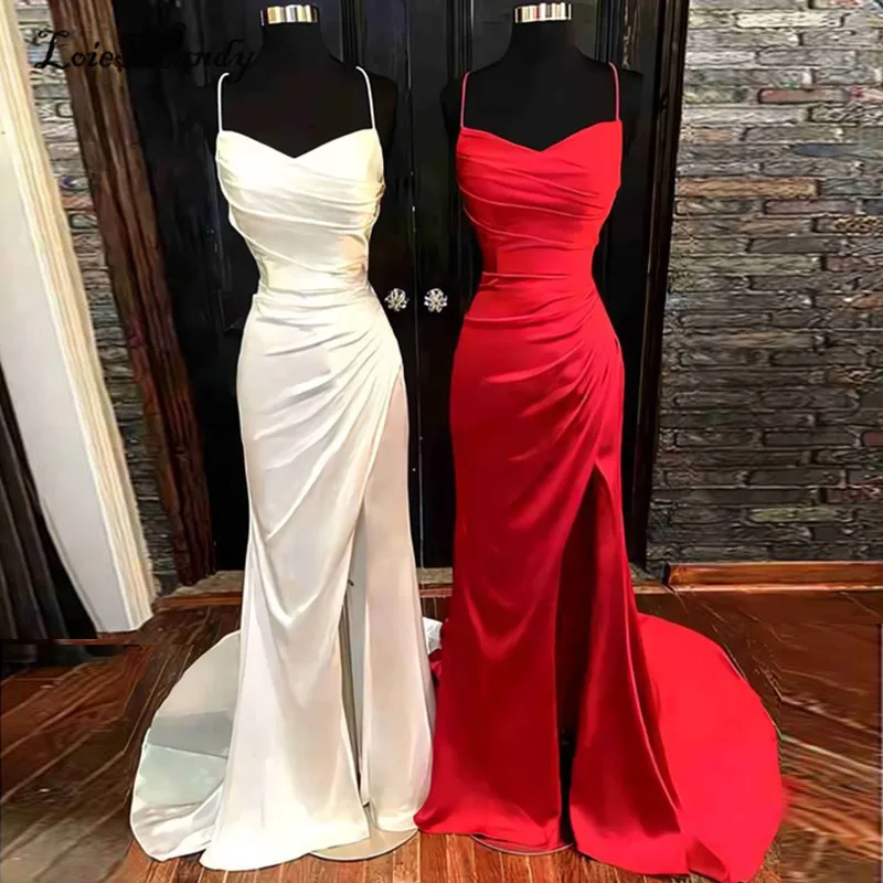 Vestidos de Noche de sirena de estilo corsé, vestido largo Formal de trompeta sin espalda, vestido de recepción de graduación, abertura alta, vestidos de fiesta de cena