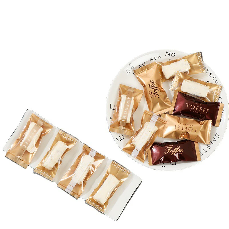 100pcs Coffee Sweet Cookie Candy Hot Seal Bags Nougat Packaging Small Machine Sealed Aluminum Film Bag