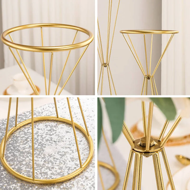 1PC Metal Stage Flower Rack Table Ornament Wedding Flower Stands Decor Flower Vases Flower Arrangement Creative DIY Road Lead