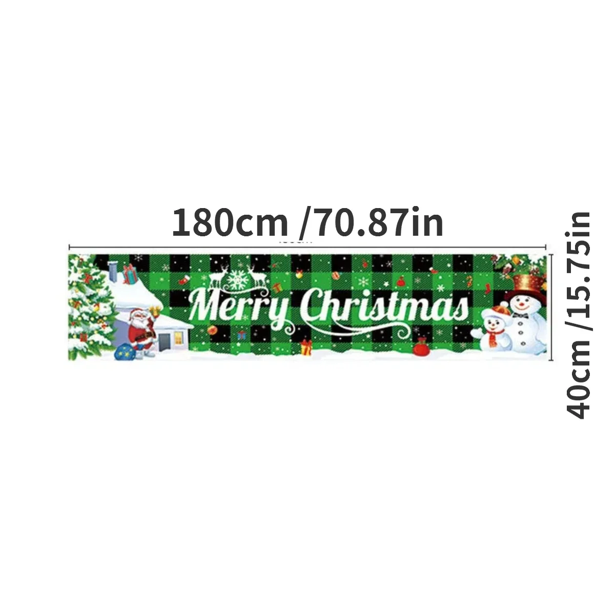 180X40cm cartel verde de Feliz Navidad bandera de fondo Navidad decoración interior al aire libre decoración colgante de pared suministros para fiestas